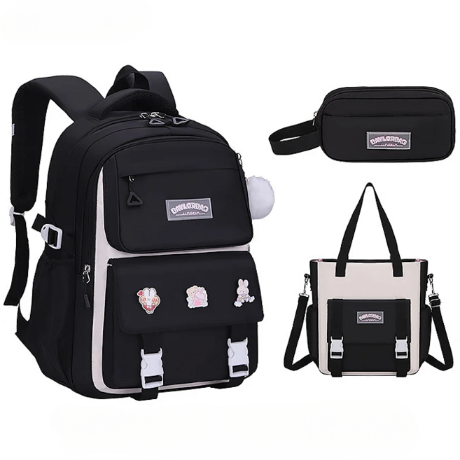 Saint Doll 3合1小學生書包 + 輔助包 + 鉛筆盒套組