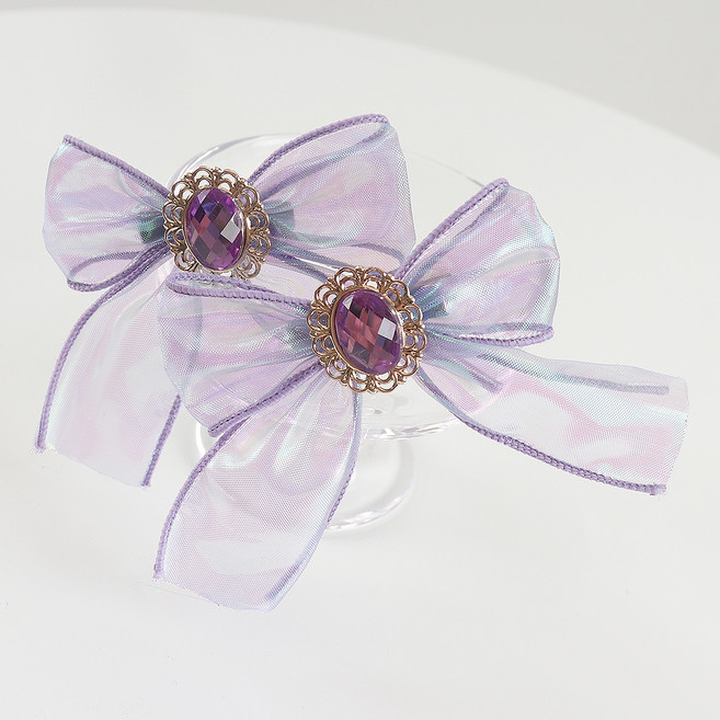 아동용 슈가 미니 보석 오로라 집게핀 2종 세트