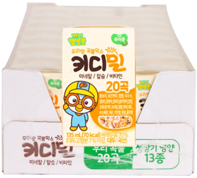 태양생활건강 뽀로로 키디밀 아기두유, 135ml, 24개 - 쿠팡