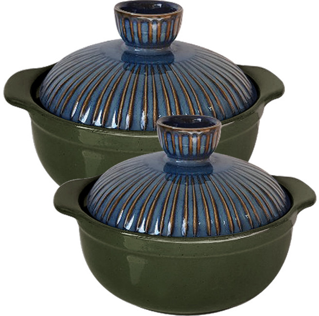 해피정코리아 라인A 뚝배기 카키 2종 세트, 1세트