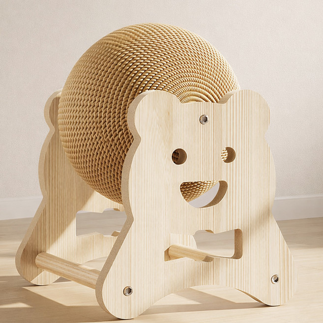 둥둥펫 고양이 사이잘 회전 공 스크래쳐, 해피베어, 1개