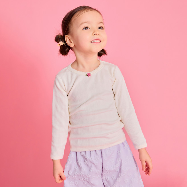 로토토베베 플로럴 아일렛 슬림핏 티셔츠