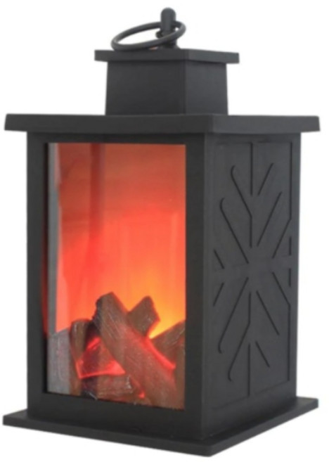 제노윈 불멍 LED 불타는 벽난로 스타일 무드등, 블랙