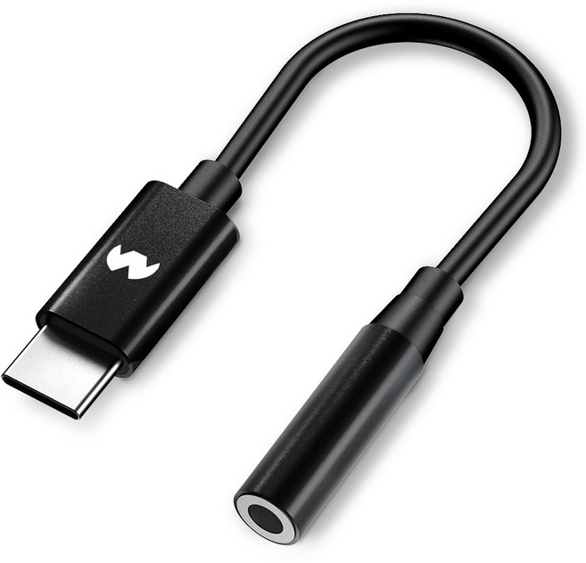 구스페리 C타입 3.5mm 이어폰 변환젠더, 14cm, 블랙, 1개