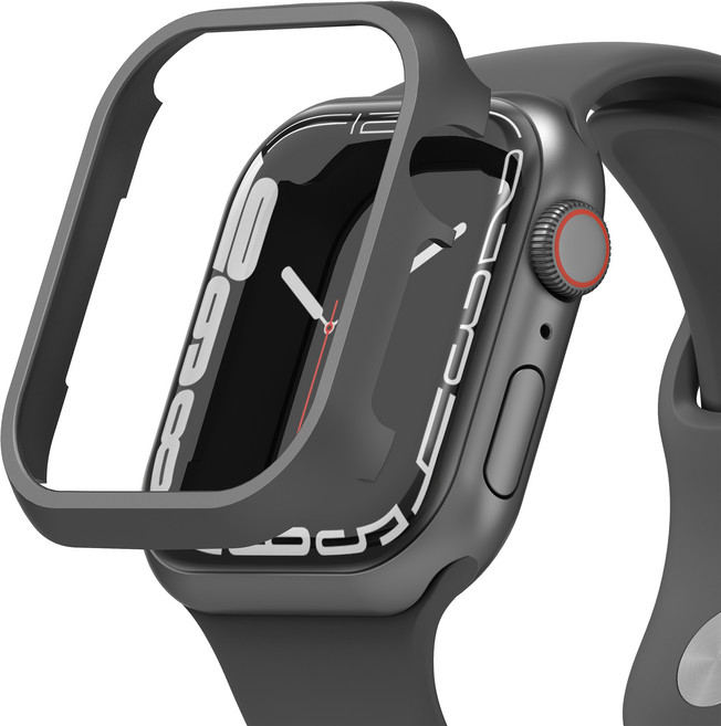 누아트 애플워치 알루미늄 메탈 커버 베젤링 케이스, 블랙