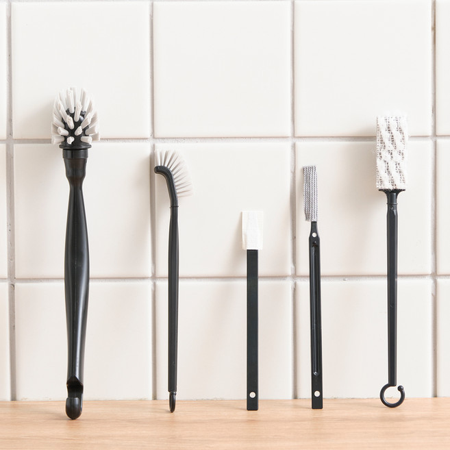 마메이타 청소의 신 틈세용 브러쉬 5종 세트, 블랙, 1세트