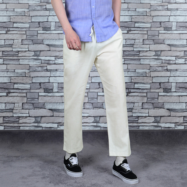 타운클로 남성용 린넨 와이드 스판 쿨 팬츠