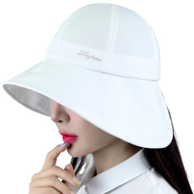 lupeo 女性刺繡寬帽簷高爾夫漁夫帽, 白色, 1個