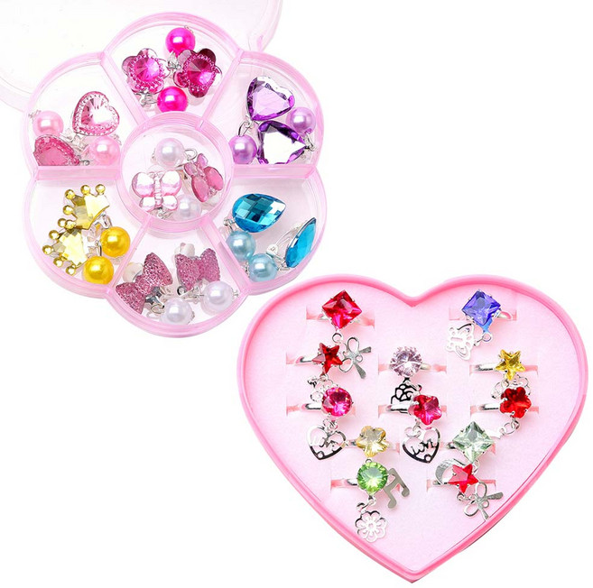 나린키즈 귀요미 귀걸이 7종 + 쁘띠 반지 12종 세트