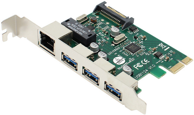 nexi USB3.0 3 埠集線器Gigabit PCI EXPRESS LAN 適用於桌上型電腦, NX-U3PLEX