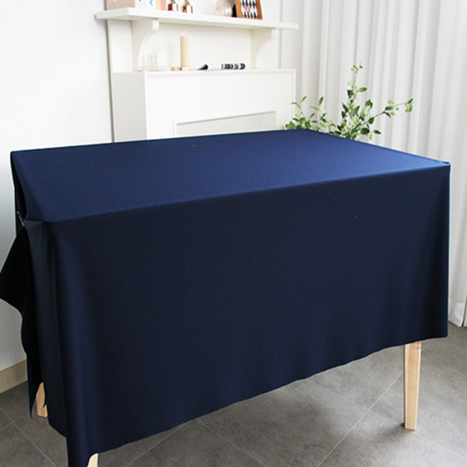 대성섬유 로고앤테이블 행사용 무지 방수 테이블보, 다크네이비, 180 x 155 cm, 1개
