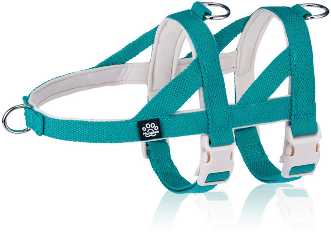 멍템 강아지 탈출방지 하네스, 비비드 그린, 1개