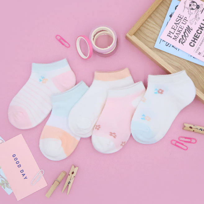 비단길 아동용 매쉬 제리포 양말 5켤레 세트