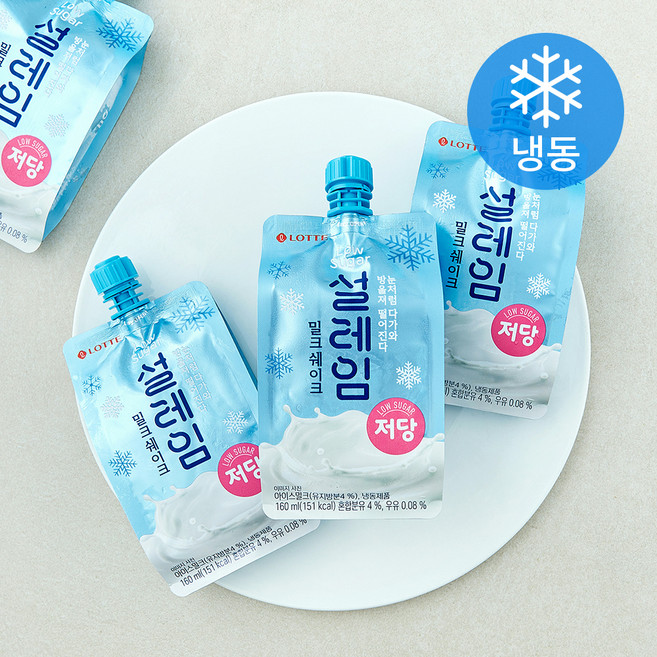 롯데웰푸드 설레임 밀크쉐이크 저당 (냉동), 4개, 1개입, 160ml