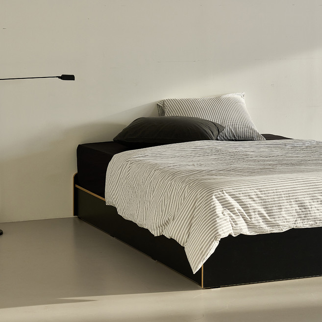 눕 리오 무헤드 3단 수납침대 프레임 단품 방문설치, 블랙