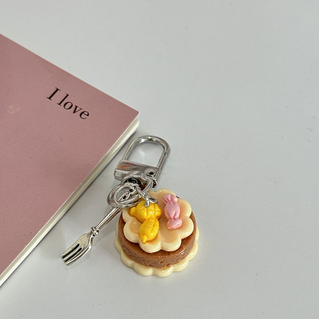 도림 조각 케이크 미니 자동차 키링, 1개, 캔디