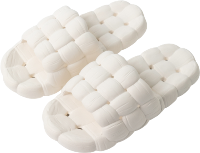 유얼홈 퀼트 고급 EVA 미끄럼방지 화장실 욕실 슬리퍼, 화이트, 1개