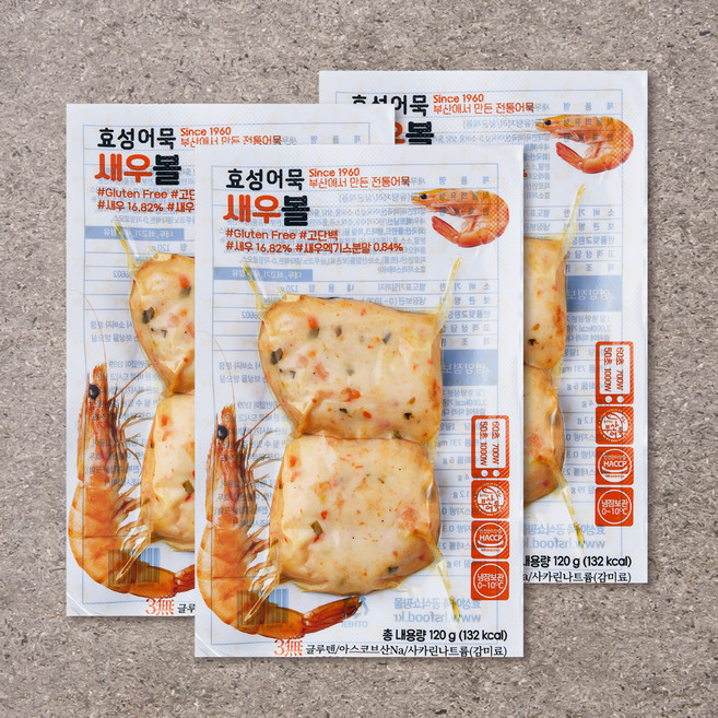 효성어묵 새우볼, 120g, 3개