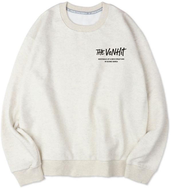 벤힛 남녀공용 세미 오버핏 스트릿 로고 특양면 맨투맨