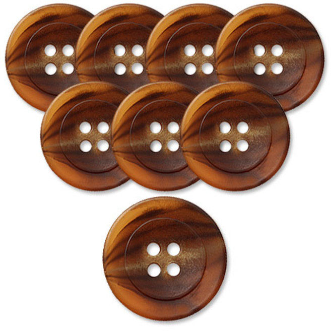 동대문단추왕 고급 무광 코트 가디건 단추 21mm 브라운, 폴리탄, 8개