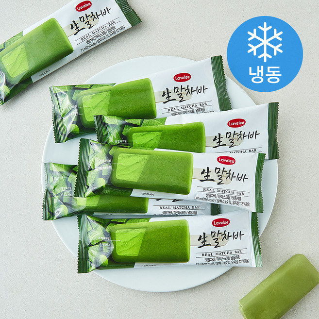 라벨리 말차 생초코바 아이스크림 (냉동), 6개, 1개입, 75ml