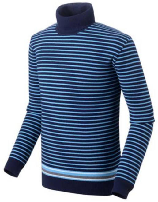 엘르골프 남성용 스트라이프 패턴 터틀넥 스웨터 6F73501