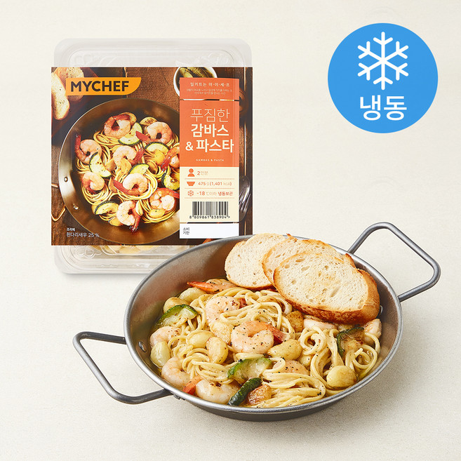 마이셰프 푸짐한 감바스 & 파스타 밀키트 2인분 (냉동), 475g, 1개