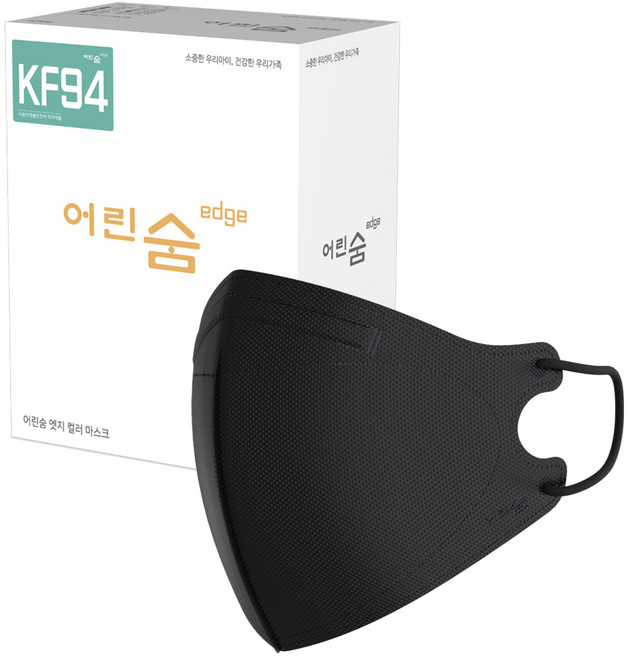 eorinsum Edge 防沙塵防疫口罩 大型 KF94 鳥嘴型, 黑色, 30入, 1個