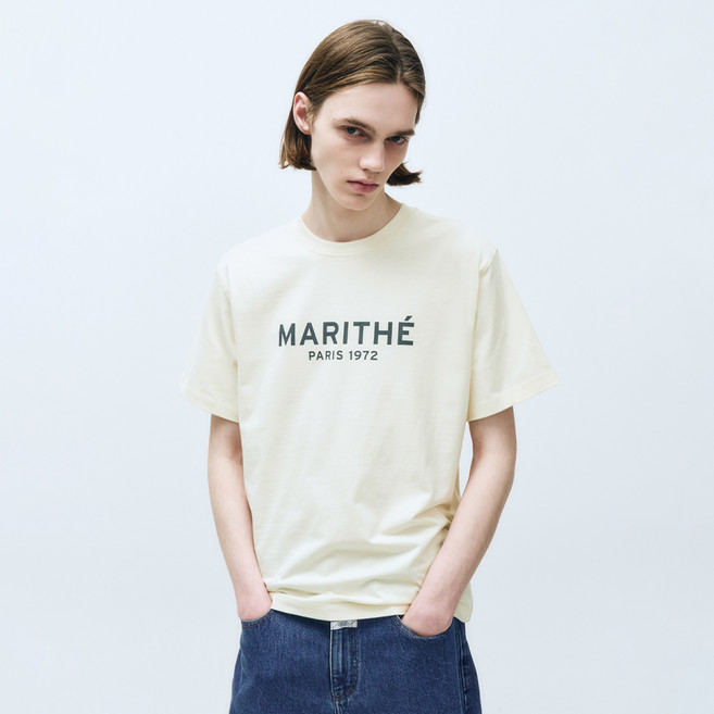 MaritheFrancoisGirbaud 男女通用 REGULAR LOGO TEE, 奶油色