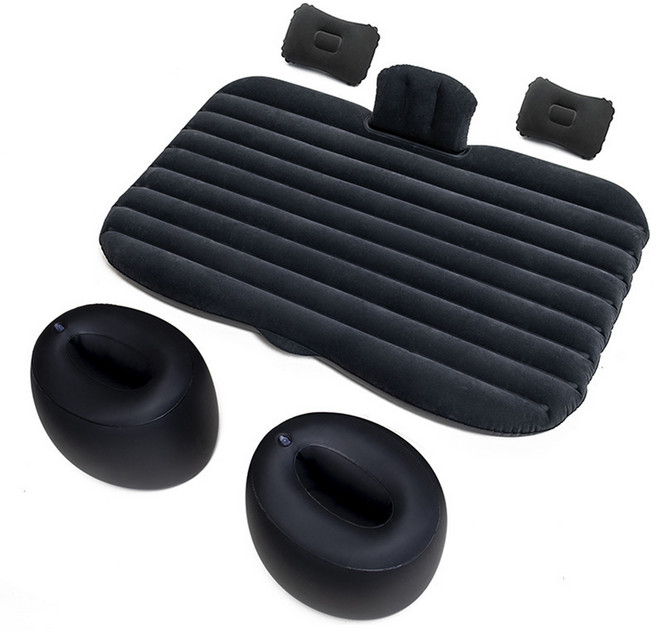 아로무드 차박 캠핑용 등받이 쿠션 에어매트, 블랙