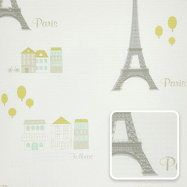 데코코마니결로 예방 접착식 3D 단열벽지, JD 002 에펠탑