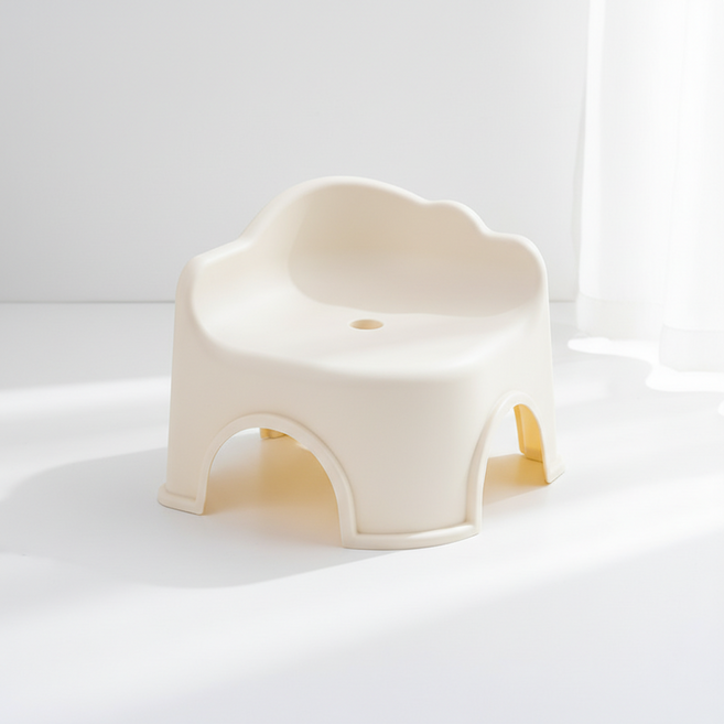 조인메이드 등받이가 있는 욕실 구름 스툴, 화이트