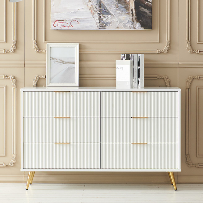 가구의가치 아트 3단 다용도 와이드 서랍장 1200 방문설치, 화이트, 6개