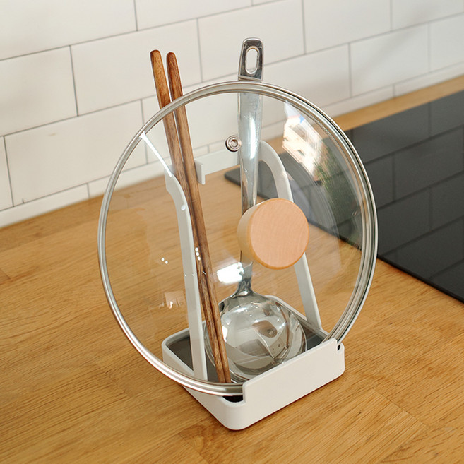 부엌다옴 다용도 국자 받침대, 화이트, 1개