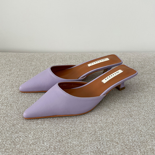 슈가펀 여성용 수잔 스틸레토 데일리 미들굽 뮬 4cm