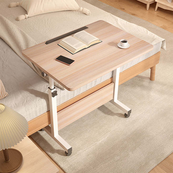 각도조절 이동식 보조 사이드 책상, 우드