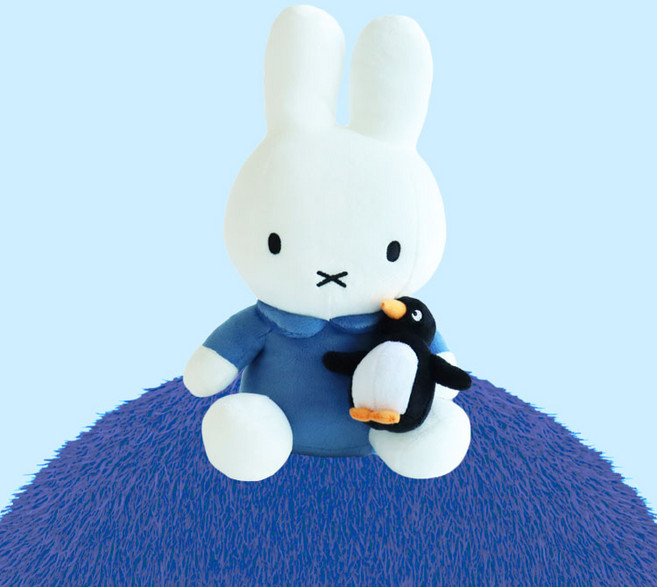 抱著企鵝的米菲兔娃娃, 27cm, 藍色, 1個