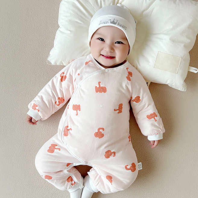 베베니즈 신생아용 순면애니멀 긴팔우주복