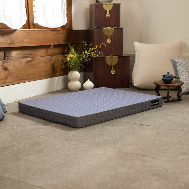 뜨란채 탄탄한 메모리폼 생활방수 기도 절 좌식 대방석, 헤링턴네이비