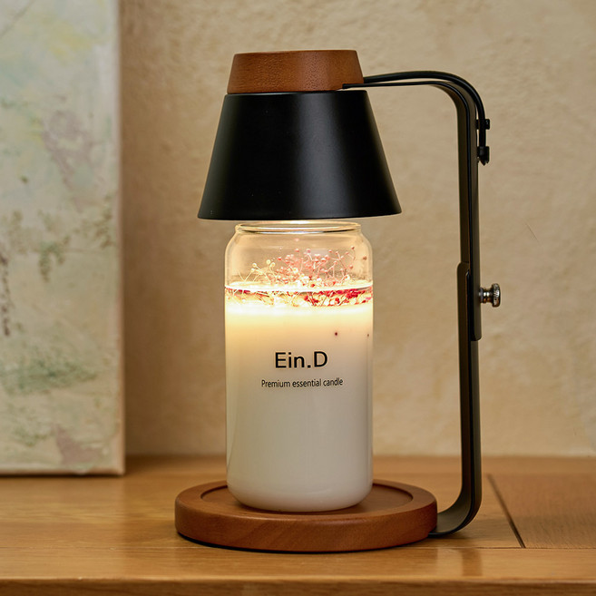 에인디 캔들백화점 아르볼 일반 캔들워머 + 디자인 소이캔들 430g 세트, 블랙 우드, 화이트쟈스민민트