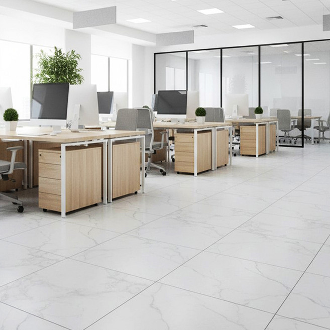 ROSEROSA 본드식 마블 패턴 데코타일 400 x 400 x 2 mm ECB-3014, 화이트 + 그레이, 10개