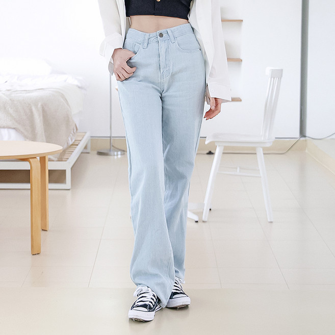 arua 아루아 경량 썸머 워싱 롱 세미 와이드 청바지 P501