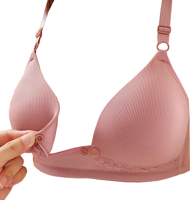 맘프라임 편안한 원터치 임산부 노와이어 수유 브라