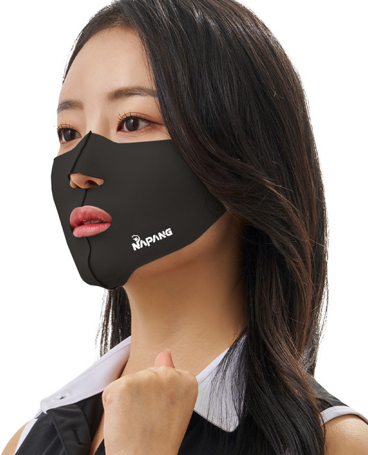 네이팡 표준형 스포츠 훼이스 가드 마스크, 블랙, 1개