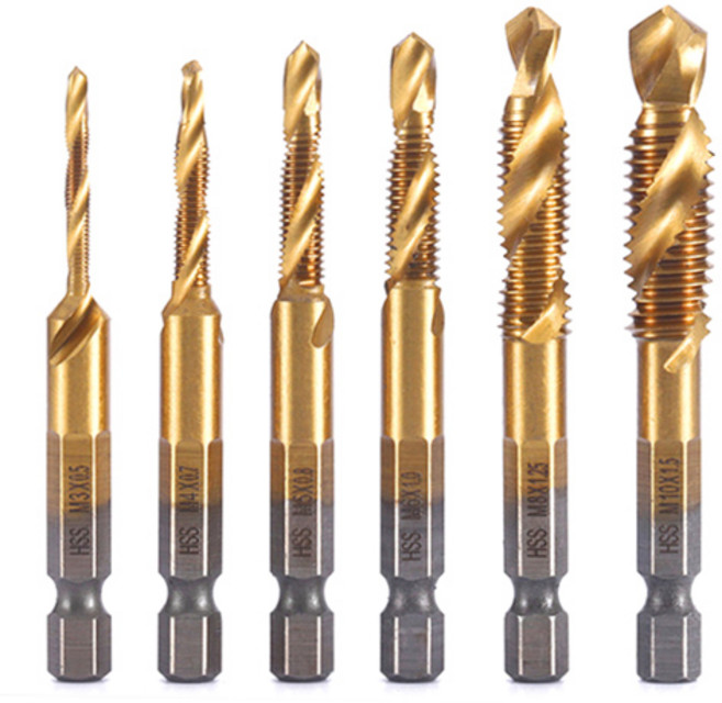 OON 티타늄 코팅 전동 탭핑 드릴 롱타입 6종 세트, 1개