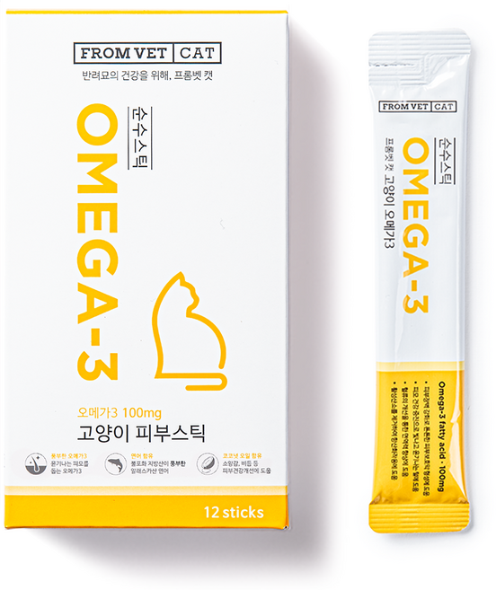 프롬벳 고양이 순수스틱 영양제, 12회분, 피부/피모, 1개