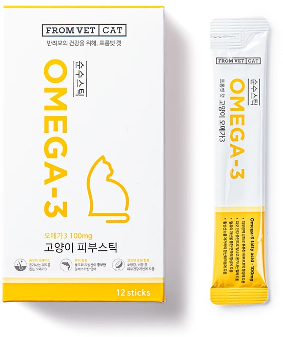 프롬벳 고양이 순수스틱 영양제, 12회분, 피부/피모, 1개 - 쿠팡