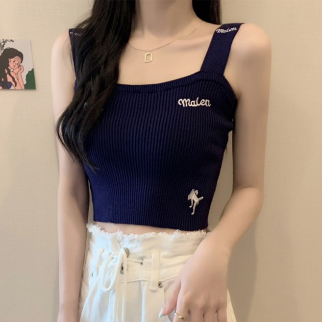 PEONIST 女式緊身胸衣無袖短版上衣T恤