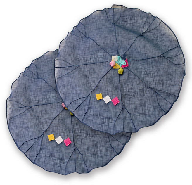 해피툴 모시조각 밥상보 네이비, 2개