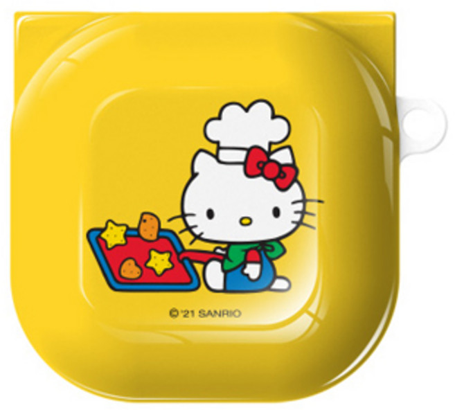 산리오 헬로키티 레시피 버즈라이브/버즈프로 유광 하드 케이스, 옐로우, 1개